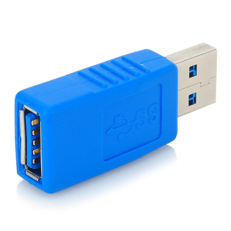 [Australia - AusPower] - Nightwolf 2PCS Blue Gold-Plated Super Speed USB 3.0 Type A Female to Male Connector Converter Adapter Bridge Extension Gender Coupler 