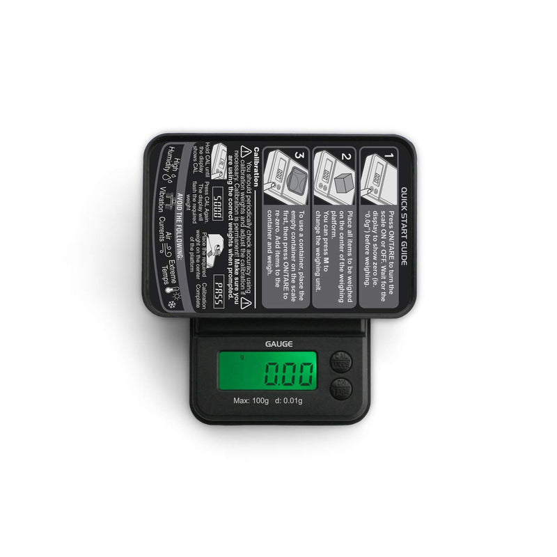 [Australia - AusPower] - Truweigh GAUGE Digital Mini Scale - (100g x 0.01g - Black) - Digital Travel Scale - Mini Digital Scale - Small Pocket Size Scale - Traveling Scales Digital Weight - Travel Digital Kitchen Scale 