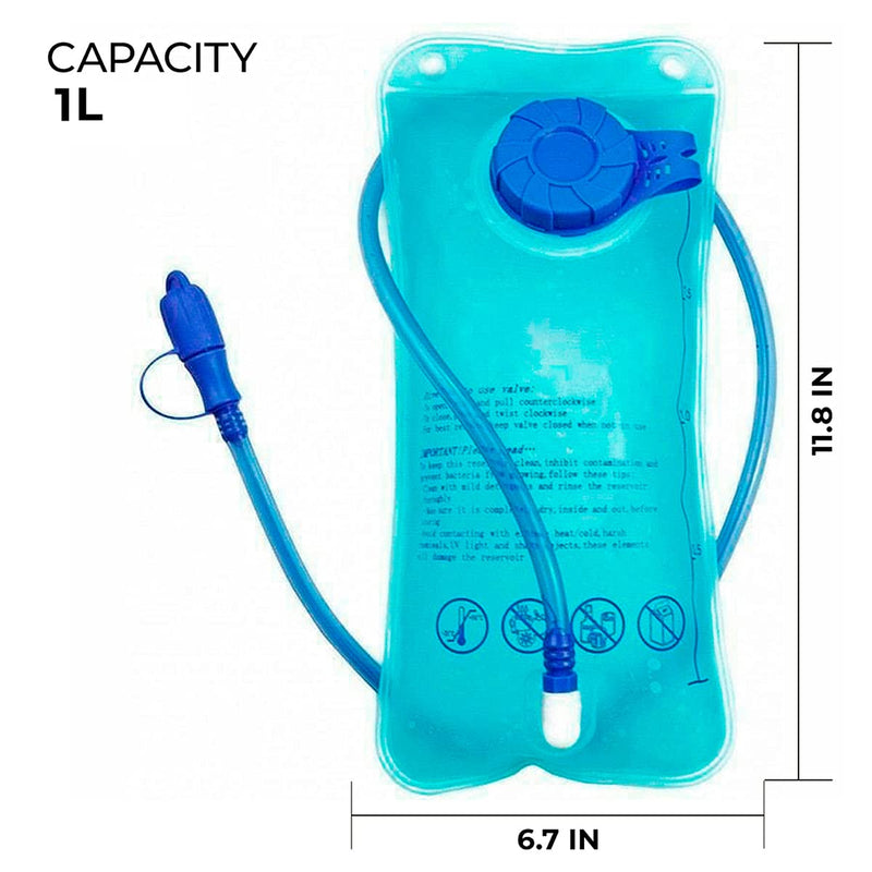[Australia - AusPower] - 1L Hydration Bladder for Camping, Cycling, Hiking, Climbing, Traveling - Leak-Proof Water Bladder, Hydration Backpack for All Enthusiasts Active Lifestyle - Reusable Hydration Reservoir for Backpacks 