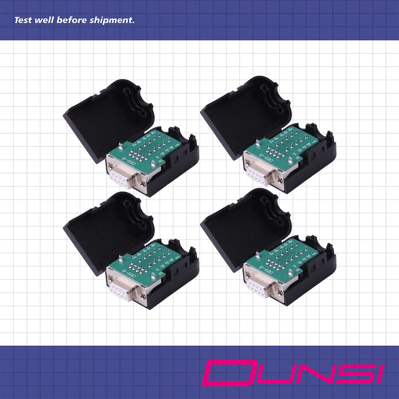 [Australia - AusPower] - DUNSI 4Pcs DB9 Female Adapter Connector Breakout Board Solderless RS232 9pin Port D-SUB Serial Terminal with Long Bolts Tail Pipe 