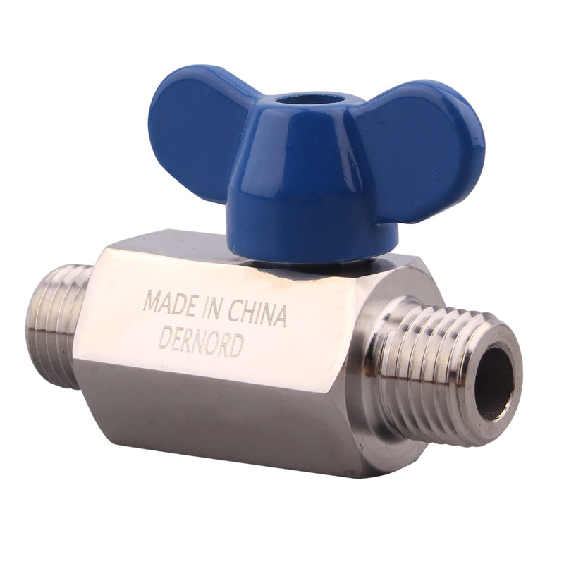 [Australia - AusPower] - DERNORD Stainless Steel Ball Valve - 1/4 Inch NPT Thread Male Small Mini Ball Valve (1/4" Male&Male) 1/4" Male&Male 