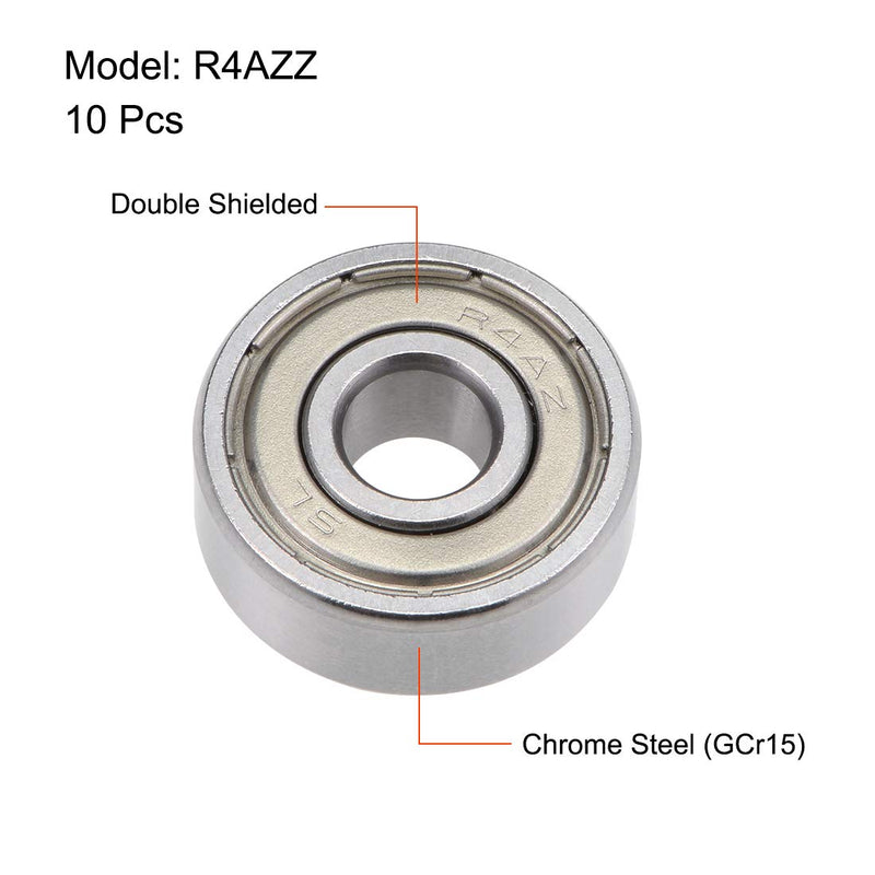 [Australia - AusPower] - uxcell R4AZZ Deep Groove Ball Bearing 1/4-inchx3/4-inchx9/32-inchShielded Z2 Lever Bearings 10pcs 1/4"x3/4"x9/32" 