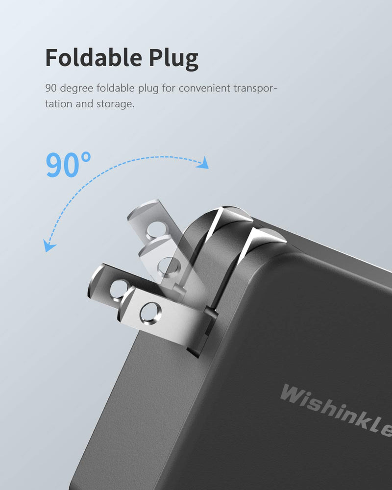 [Australia - AusPower] - Wishinkle USB C Charger,65W PD 3.0 Gan Tech Fast Charging Wall Charger,Foldable Type C Power Delivery Adapter for MacBook Pro, iPad, AirPods Pro,iPhone 11 Pro Max SE,Galaxy S10, Switch and More 