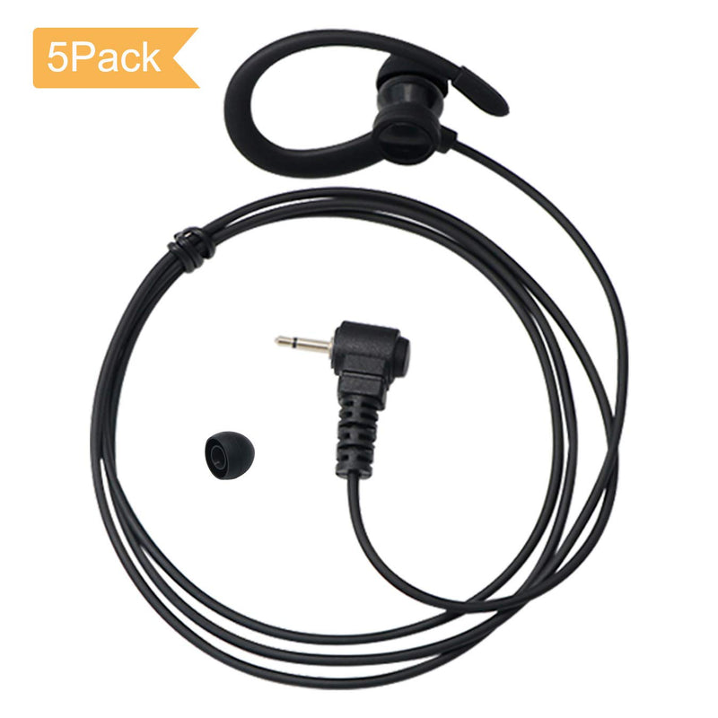 [Australia - AusPower] - 2.5mm 1Pin Listen Only Earpiece Headset Earphone Compatible for Walkie Talkies Ham Transceiver, Radio Speaker Mic Jacks 5 Pack 