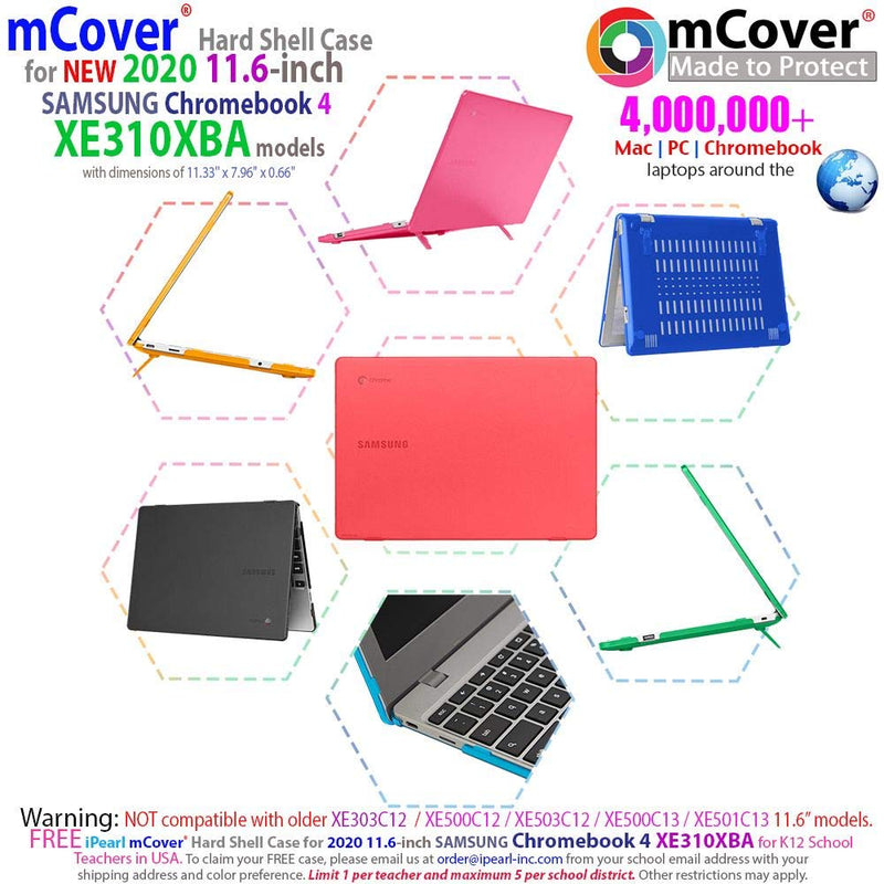 [Australia - AusPower] - mCover Hard Shell Case for 2020 11.6" Samsung Chromebook 4 XE310XBA Series (Pink) Pink 