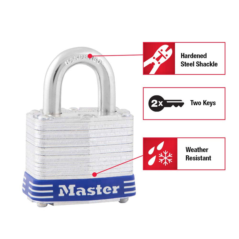 [Australia - AusPower] - Master Lock 3D Outdoor Padlock with Key, 1 Pack 1.6" 