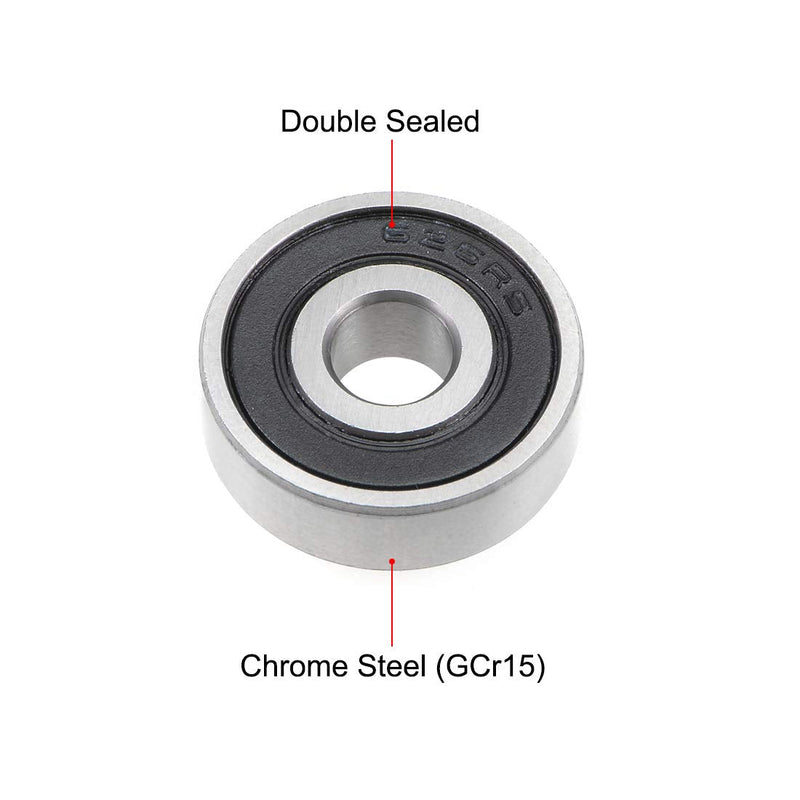 [Australia - AusPower] - uxcell 626-2RS Deep Groove Ball Bearing 6x19x6mm Double Sealed ABEC-3 Bearings 5-Pack 6mmx19mmx6mm 