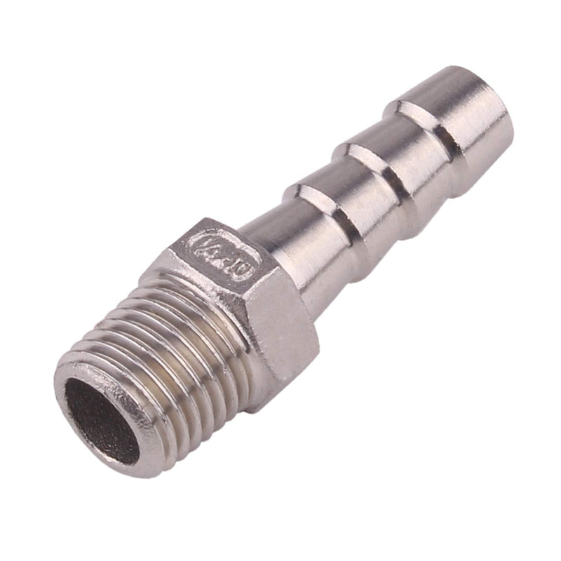 [Australia - AusPower] - DERNORD Stainless Steel 3/8" Hose Barb x 1/4" NPT Male - Home Brew Pipe Fitting Pack of 2 