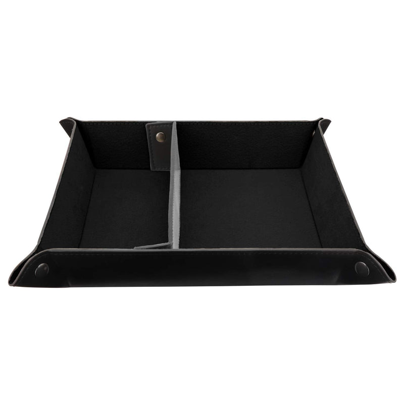 [Australia - AusPower] - Londo Leather Tray Organizer - Practical Storage Box for Wallets, Watches, Keys, Coins, Cell Phones and Office Equipment Black Lining 