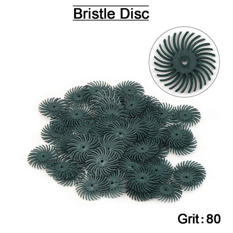 [Australia - AusPower] - 35Pcs 1Inch Mini Radial Bristle Disc Mix Set with 3Pcs 2.35mm /3mm Shank Mandrels for Rotary Tools Cleaning Finishing Deburring,Mixed Grit 80/120/220/400/600/1000/2000 Bristle Abrasive Buffing Wheel 