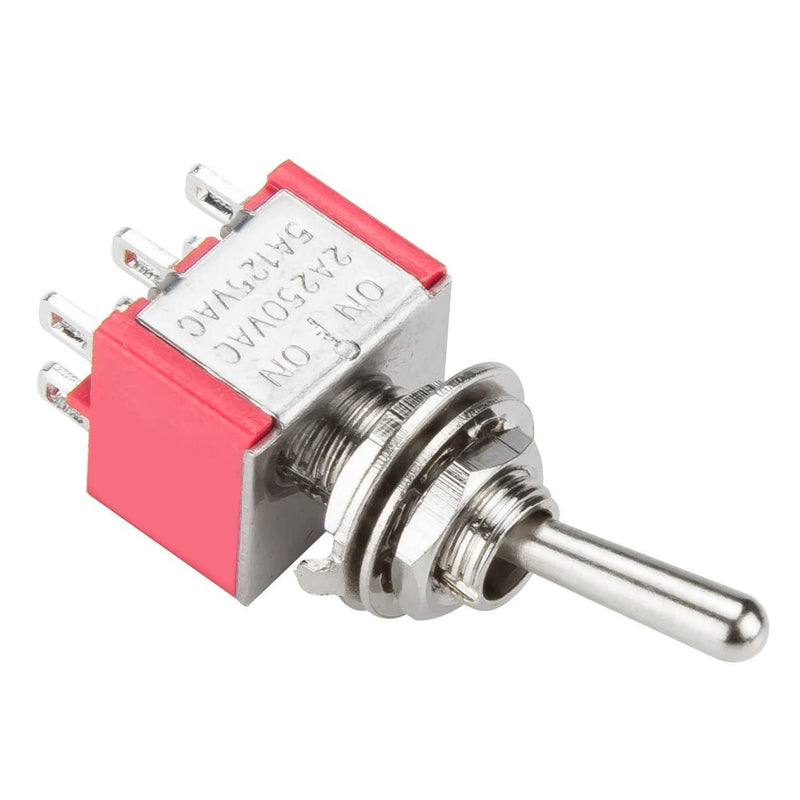 [Australia - AusPower] - DIYhz Toggle Switch AC 5A/125V 2A/250V 6 Pin Terminals On/Off/On 3 Position DPDT Toggle Switch Mini Miniature Toggle Switch Car Dash Dashboard,10Pcs 