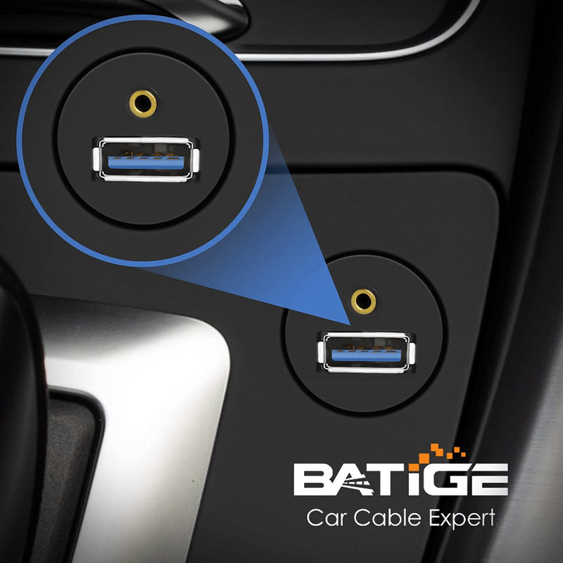 [Australia - AusPower] - BATIGE USB 3.0 & 3.5mm Car Mount Flush Cable 3.5mm + USB3.0 AUX Extension Dash Panel Waterproof Mount Cable for Car Boat and Motorcycle - 3ft 