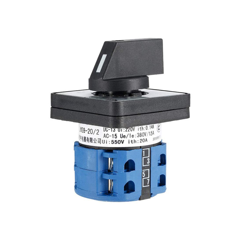 [Australia - AusPower] - VictorsHome Changeover Switch LW28-20 3 Positions 8 Terminals Universal Rotary Cam Selector Latching Switches 550V 20A 8 Terminals 20A 