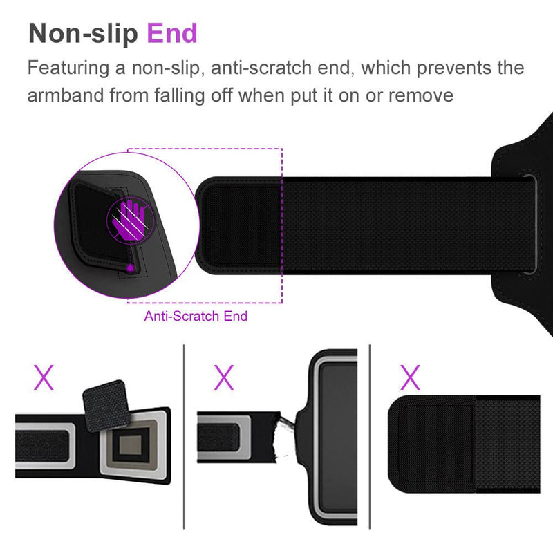 [Australia - AusPower] - JEMACHE Phone Wristband for iPhone 13 Pro Max, 12 11 XS XR X, Samsung Galaxy S22 S21 S20 S10 Plus, Note 20 Ultra, Workouts Running Wrist Band Holder (Black) Black 