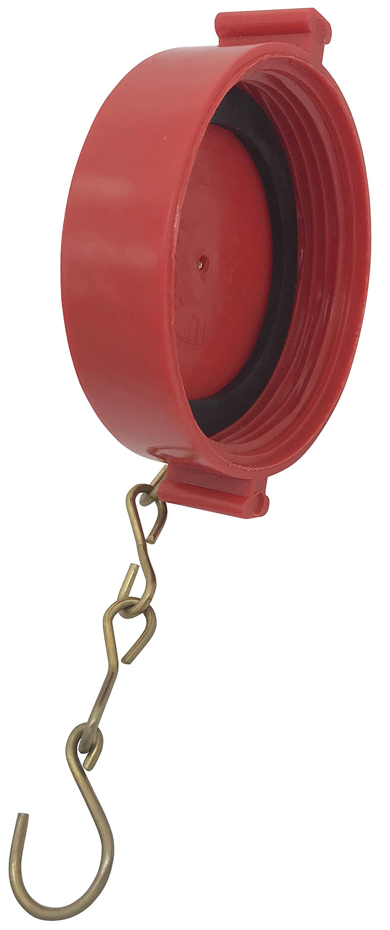 [Australia - AusPower] - SpringSpray (2 Pack) 2-1/2" NH/NST Plastic Fire Hose Connection Standpipe Cap Fitting and Chain Red Plastic Anti Theft FDC Cap Fire Equipment 2.5 Inch 