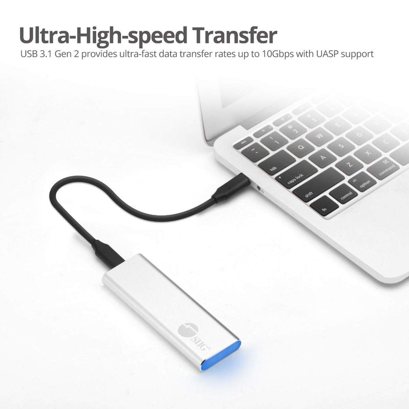 [Australia - AusPower] - SIIG USB C Nvme SSD Portable Enclosure, 10Gbps USB 3.1 Gen 2 to NVMe SSD, M.2 PCIe Nvme SSD Adapter Enclosure - Support Windows/Mac OS (JU-SA0W11-S1) 