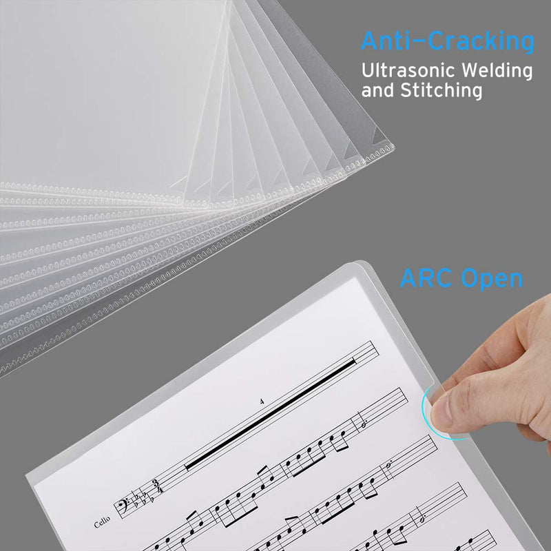 [Australia - AusPower] - Sooez 25 Pack Clear Document Folder Project Pockets, Copy Safe Letter Size US Paper Poly Jacket Sleeves Folders Transparent Plastic Document Folders, Clear 