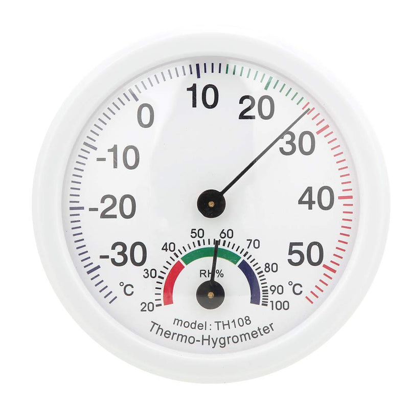 [Australia - AusPower] - Hygrometer laboratory Measure Tool ABS casing Thermometer Temperature Humidity Meter High Precision for home with High precision pointer restaurant(TH108 white) TH108 white 