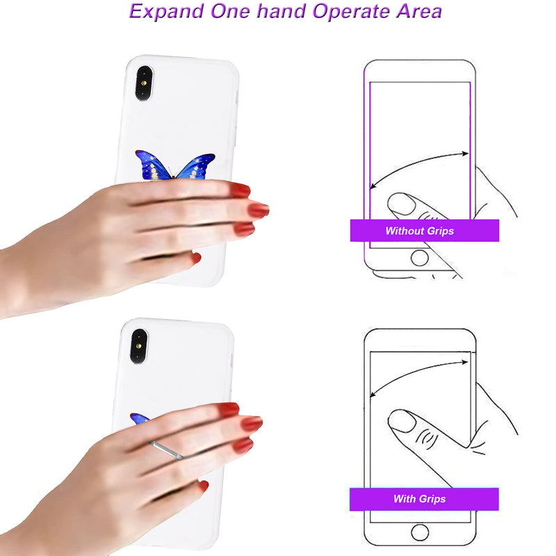 [Australia - AusPower] - TACOMEGE Transparent Clear Butterfly Phone Ring Grips Holder, Finger Ring Stand for Cell Phone Tablet Case 