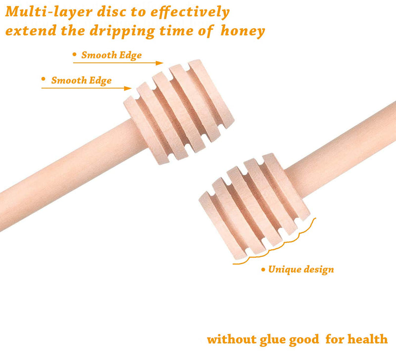 [Australia - AusPower] - Premium 50-Pack 3 Inch Mini Wooden Honey Dipper Stick, Individually Wrapped,Pefect for Wedding Shower Party Favors Honey Jar spoon or Honey Wands mini 50PACK 