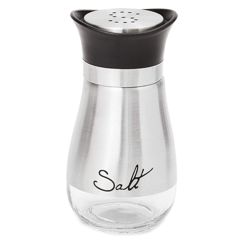 [Australia - AusPower] - Salt and Pepper Shakers Set with Holder, Stainless Steel and Glass Dispenser (4oz) 