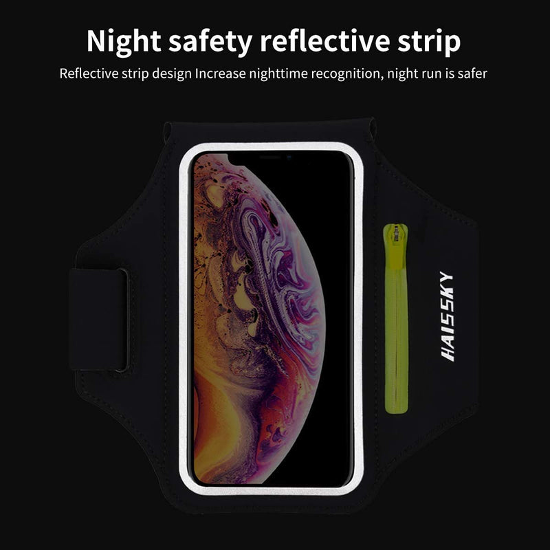[Australia - AusPower] - Cell Phone Running Armband with Airpods Zipper Pocket Armband Case Running Holder for iPhone 12 Pro Max/12 Pro /11 Pro Max/11/11Pro/XR/XS,Galaxy S20 S10 S9 Plus,Sweatproof Arm Band with Card/Key Bag Black(Upgraded Version,6.8") 