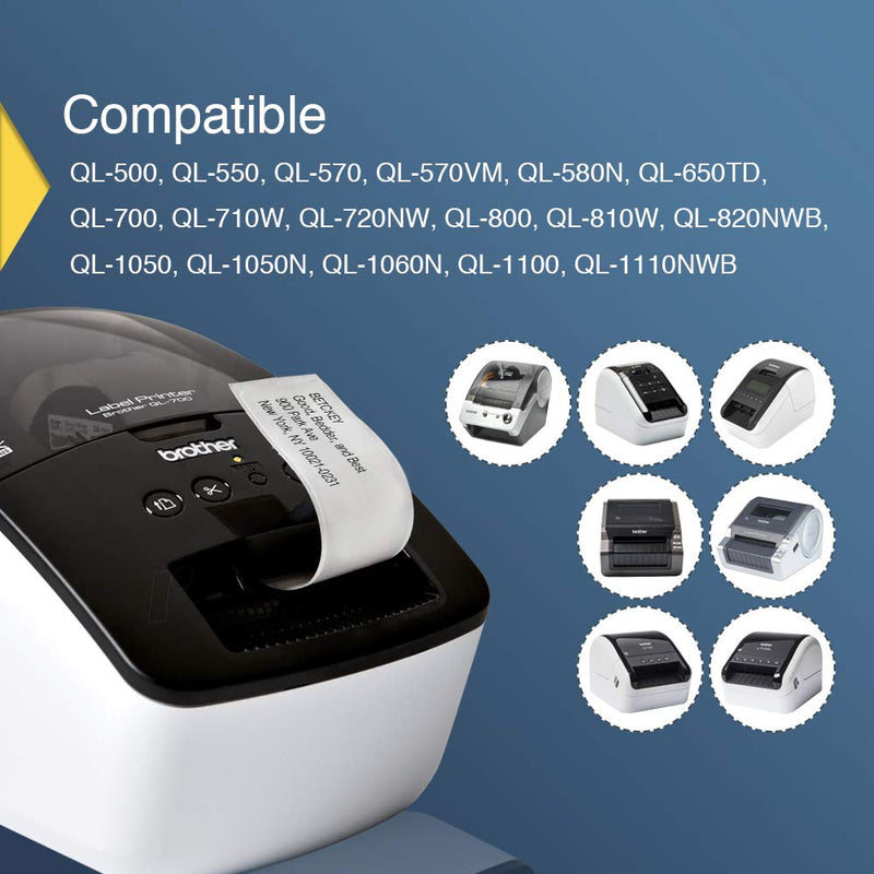 [Australia - AusPower] - BETCKEY - Compatible DK-1201 Standard Address 1-1/7" x 3-1/2"(29mm x 90mm) Replacement Labels,Compatible with Brother QL Label Printers [1 Rolls, Yellow] 1201 [1-1/7" x 3-1/2"] 
