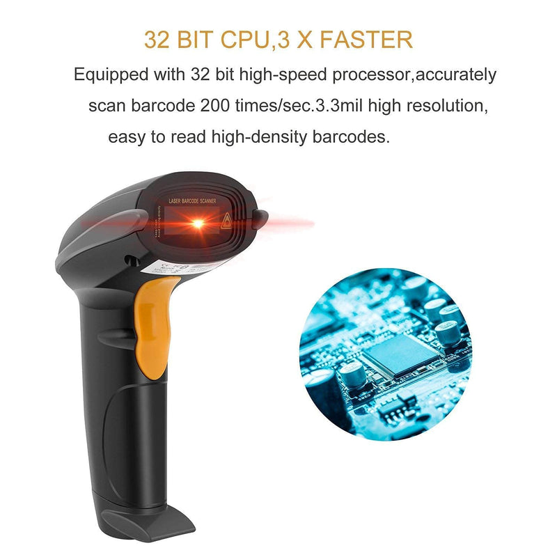 [Australia - AusPower] - 1D Wired Barcode Scanners & Adjustable Holder Stand 