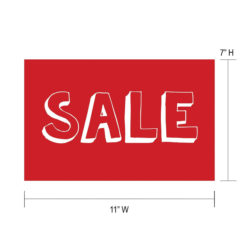 [Australia - AusPower] - NAHANCO CD711S3-5 Retail Sign Card for Displays, “Sale”, 7”H x 11”W, Red with White Block Print on Card Stock – 5/CTN. 