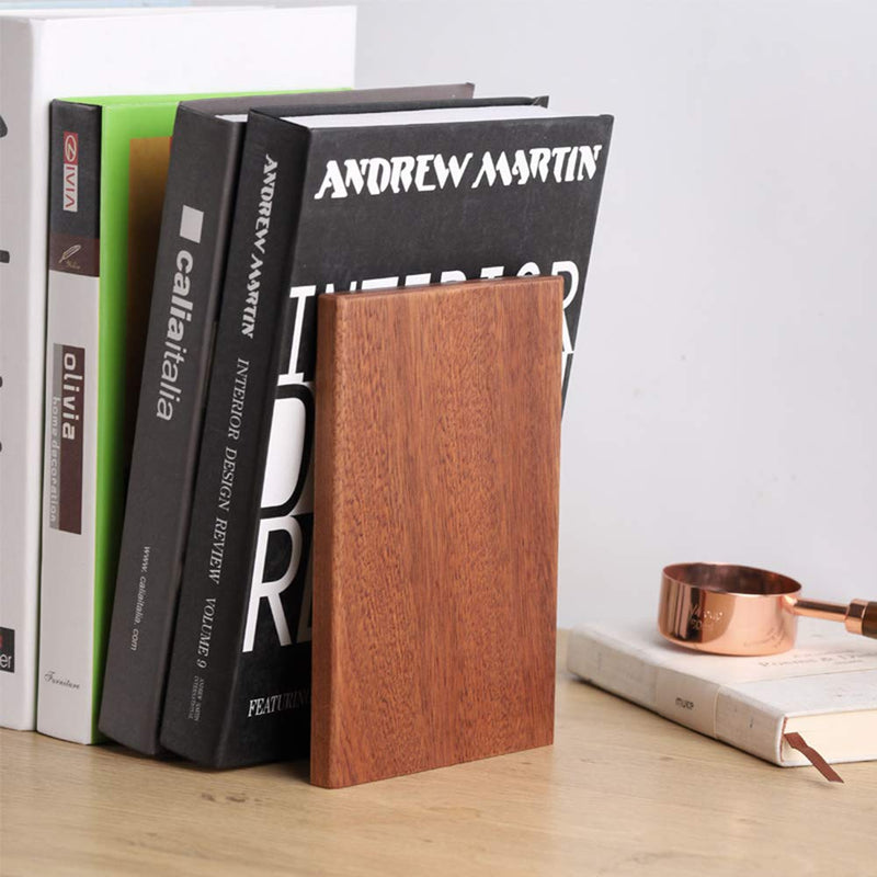 [Australia - AusPower] - muso wood Sapele Bookends,Pack of 1 Pairs，7.1"x4.7",Wooden Book End for Shelves,Office Desk Book Stand 2pcs Sapele Bookends Plus 