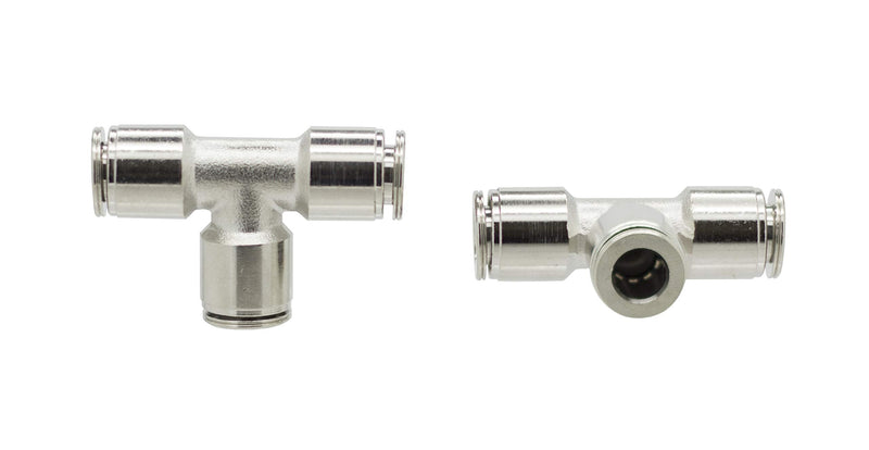 [Australia - AusPower] - PneumaticPlus PN29-1/4-1/4 Push to Connect Metal Fitting, Union Tee - 1/4" Tube OD x 1/4" Tube OD (Pack of 5) 
