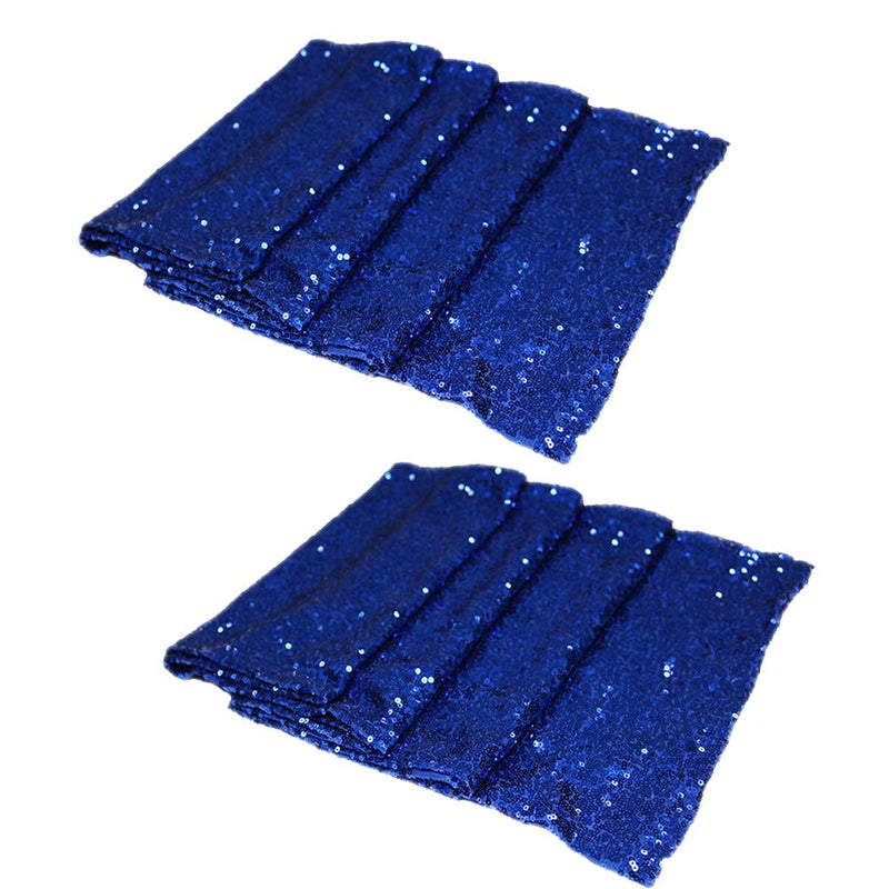 [Australia - AusPower] - Saliyaa 2 Packs Royal Blue Sequin Table Runners 12 x 108 inches Glitter Blue Table Runners for Birthday Wedding Bachelorette Baby Shower Party Table Decorations Supplies 