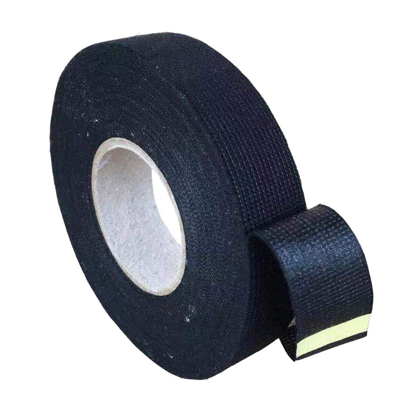 [Australia - AusPower] - 4 Rolls Wire Loom Harness Tape, Wiring Harness Cloth Tape, Black Adhesive Fabric Tape for Automobile Electrical Wire harnessing Noise Damping Heat Proof 19 mm X 15m 