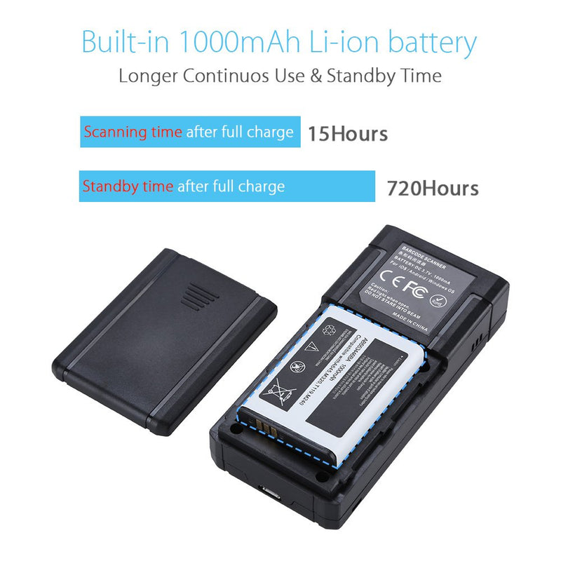 [Australia - AusPower] - Eyoyo Mini 1D Wireless Barcode Scanner Bluetooth,3-in-1 Bluetooth&2.4G Wireless&Wired Connection, Portable Inventory Bar Code Reader Compatible with iPhone, Android, Windows, Mac Tablets or Computers 