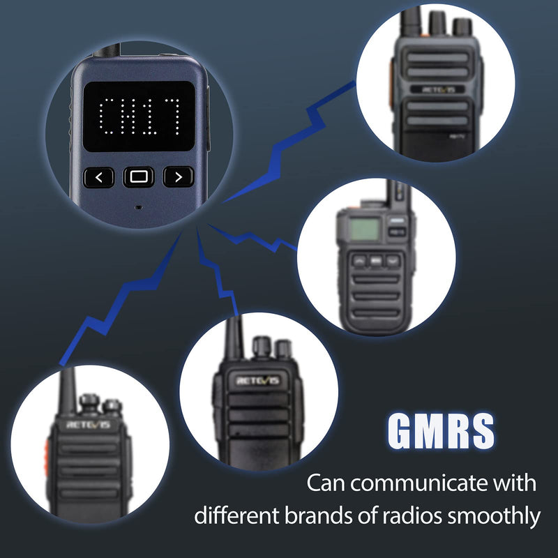 [Australia - AusPower] - Retevis RB19P GMRS Radio,Base Station Capable Two Way Radio,NOAA Weather,Emergency Alert,Mini Rechargeable Walkie Talkies Long Range for Adults 