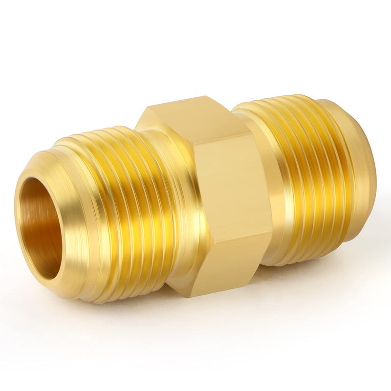 [Australia - AusPower] - GASHER 5PCS Metals Brass Tube Fitting, Half-Union, 3/8" Flare x 3/8" Flare Male Pipe Fittings 5 