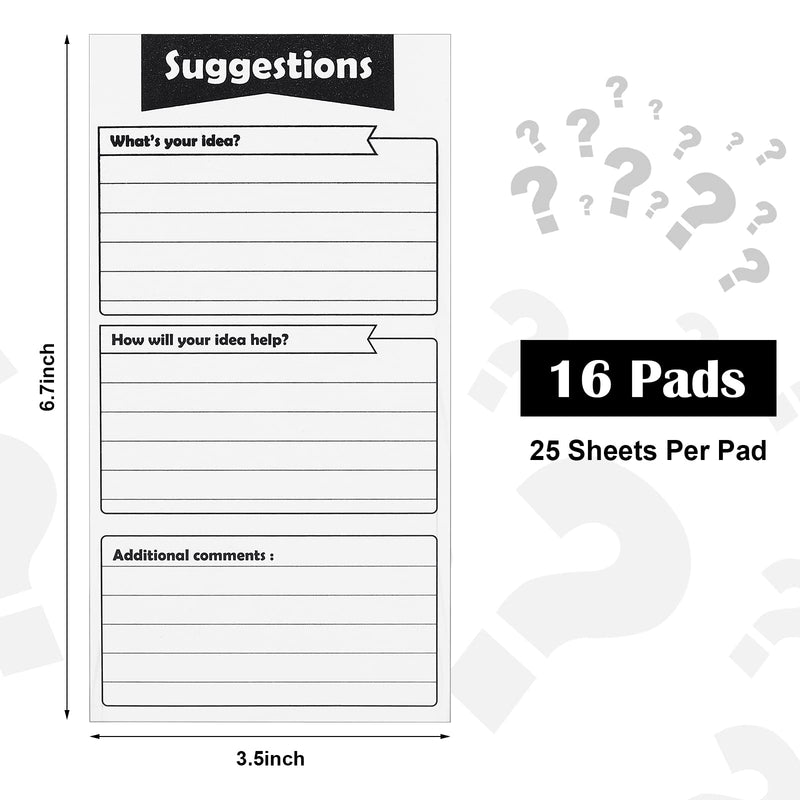 [Australia - AusPower] - 400 Sheets Suggestion Cards Comment Cards Suggestion Slips Complaint Cards for Suggestion Box with Lock Feedback Box Cards Continuous Improvement Cards for Customer Complaints, Business Employees 