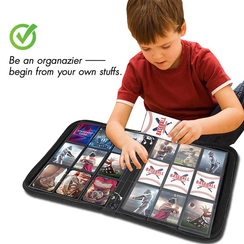 [Australia - AusPower] - 900 Pockets Trading Card Binder Sleeves, Baseball Card Sleeves Fit for Standard Size Sport Cards, Baseball Card Holder for 3 Ring Binder 