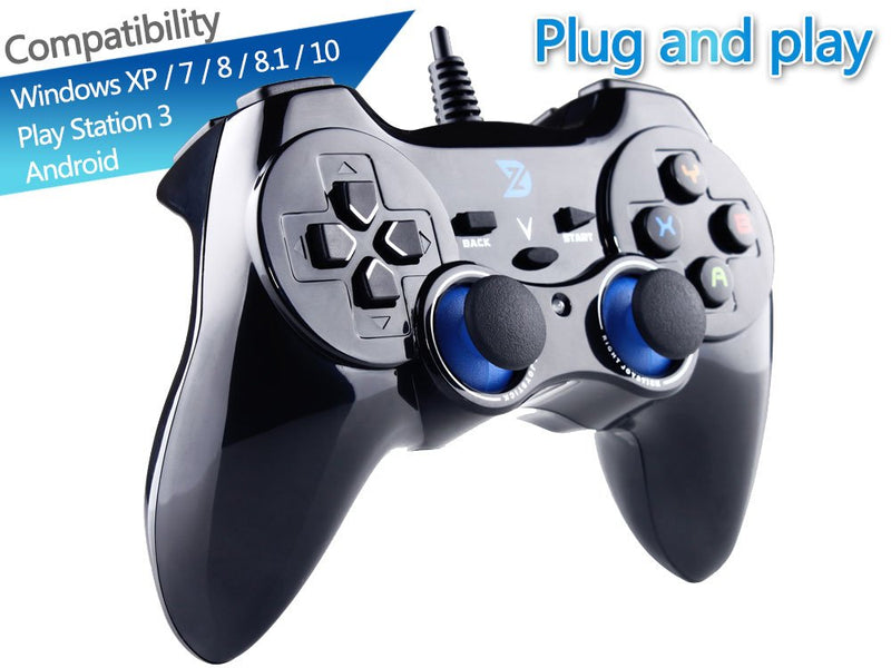 [Australia - AusPower] - ZD-V+ USB Wired Gaming Controller Gamepad For PC/Laptop Computer(Windows XP/7/8/10/11) & PS3 & Android & Steam - [Black] 