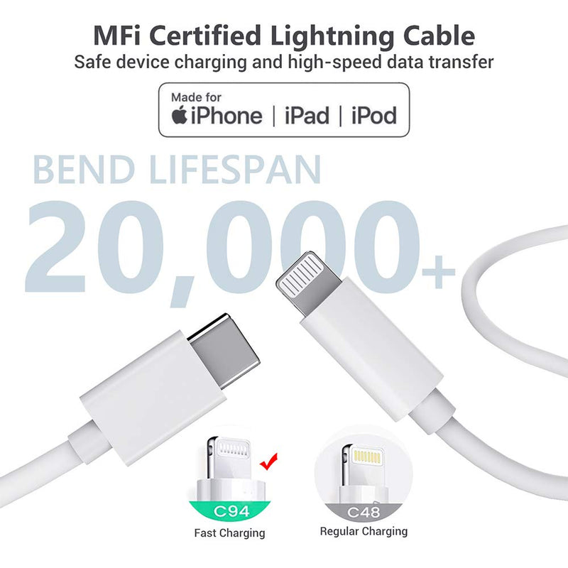 [Australia - AusPower] - iPhone 13 30W Fast Charger MFi Certified - Quntis 30W ipad Fast Charger Power Adapter with 6FT USB C to Lightning Cable Compatible with iPhone 13 Mini/12 Pro/12 Pro Max/11 Pro/XR/X/8/iPad Pro 