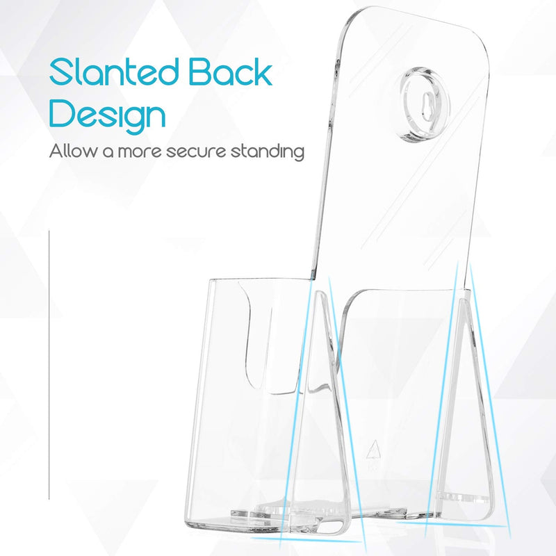 [Australia - AusPower] - KTRIO Brochure Holder Acrylic Brochure Holders 4 x 9 Inches, Plastic Flyer Holder Clear Literature Holder Desk or Wall Mount, 2 Pack 