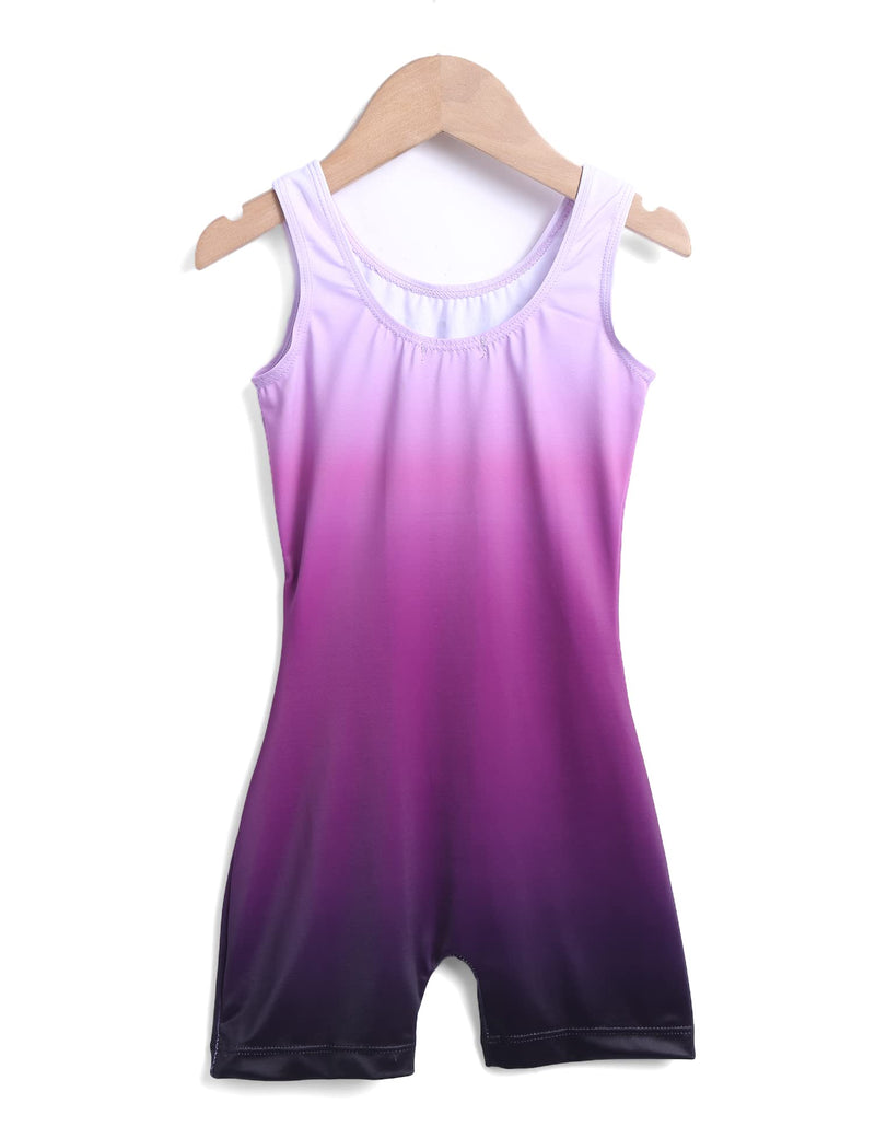 [Australia - AusPower] - Zaclotre Kid Girls Gymnastic Leotard Sparkly Shiny Diamond Ballet Dance One Piece Outfit Shiny Purple 7-8 Years 
