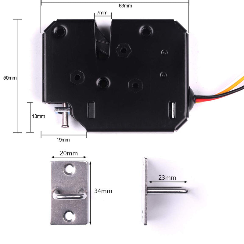 [Australia - AusPower] - ATOPLEE Electronic Cabinet Lock,1pc DC 12V 2A Power Control Door Lock for Cabinet Drawer Locker（63X50X13mm） 