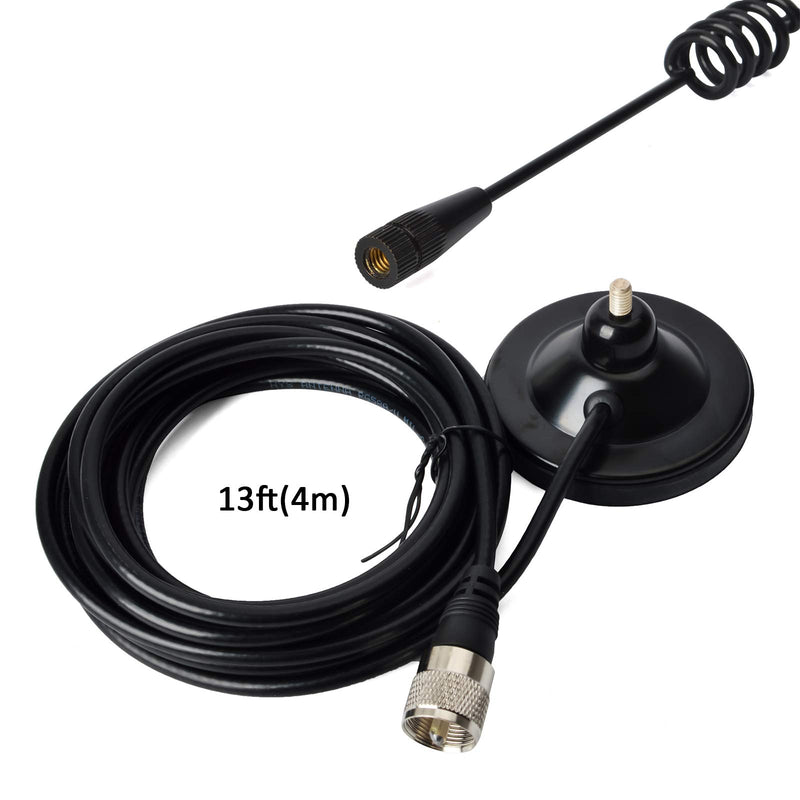 [Australia - AusPower] - HYS Dual Band Mobile Antenna 2m/70cm VHF/UHF Ham Radio 136-174&400-470Mhz Magnet Base Antennas with 2.95inch Magnetic Base/13ft(4m) RG-58 Coax Cable PL259 