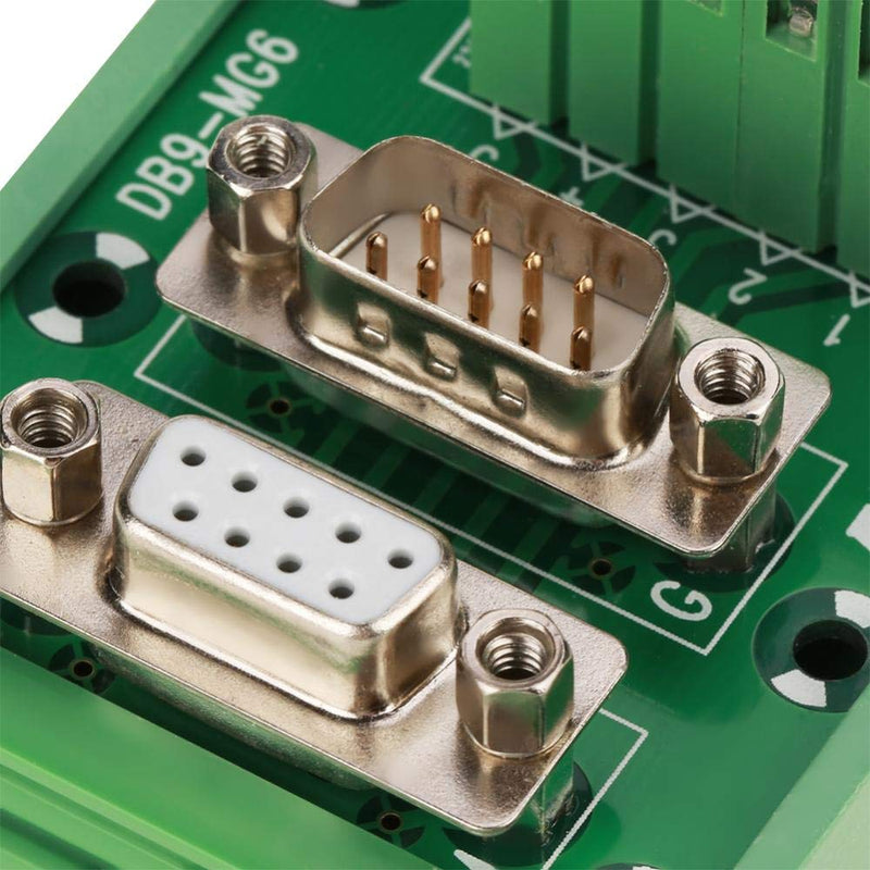 [Australia - AusPower] - DB9-MG6 DIN Rail Mount Interface Module Male / Female Connector Breakout Board Electrical controls 3.35 x 2.17in 