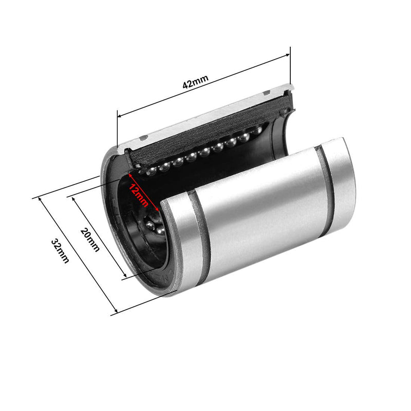 [Australia - AusPower] - uxcell LM20UUOP Linear Ball Bearings Open Type, 20mm Bore Dia, 32mm OD, 42mm Length (Pack of 4) 