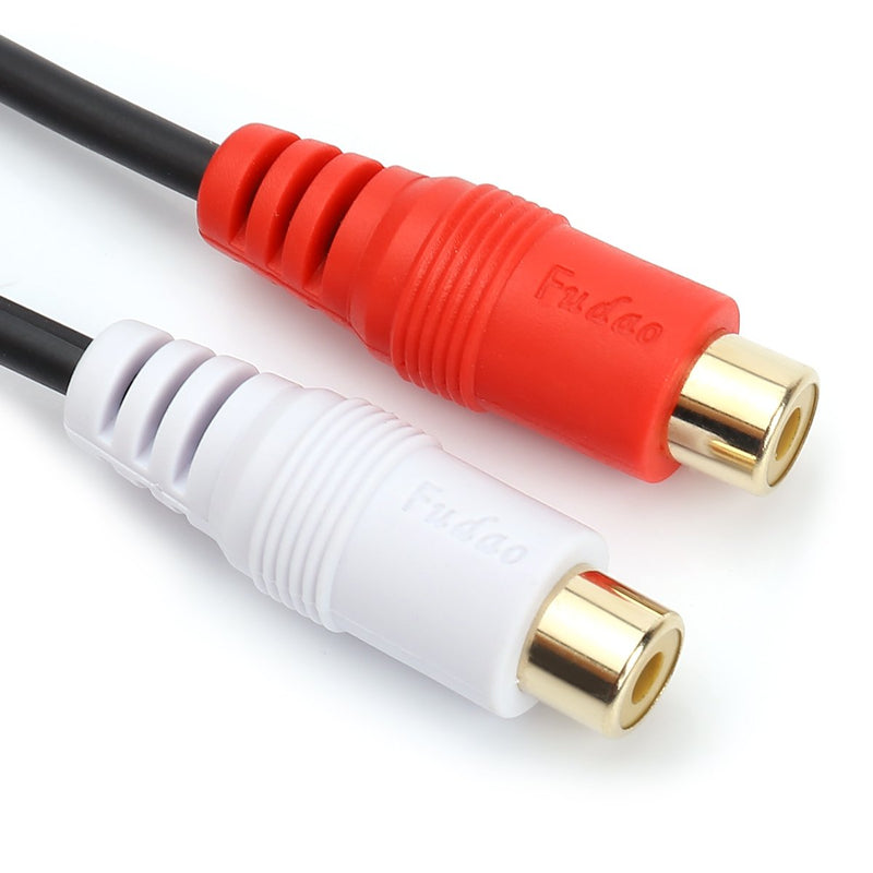 [Australia - AusPower] - RCA (M) to 2 RCA (F) Stereo Audio Y Adapter Subwoofer Cable (24k Gold Plated) 1 Male to 2 Female Y Splitter Connectors Extension Cord (20CM/0.5FT) 