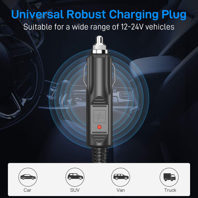 [Australia - AusPower] - Car Charger Extension 5M Cable - Extra Long Cable 5.0 Metre with Female Inline Socket Connector Suitable to Power Tyre Inflators Vacuum Cleaners and Other Portable Equipment Durable Power Supply Lead. 