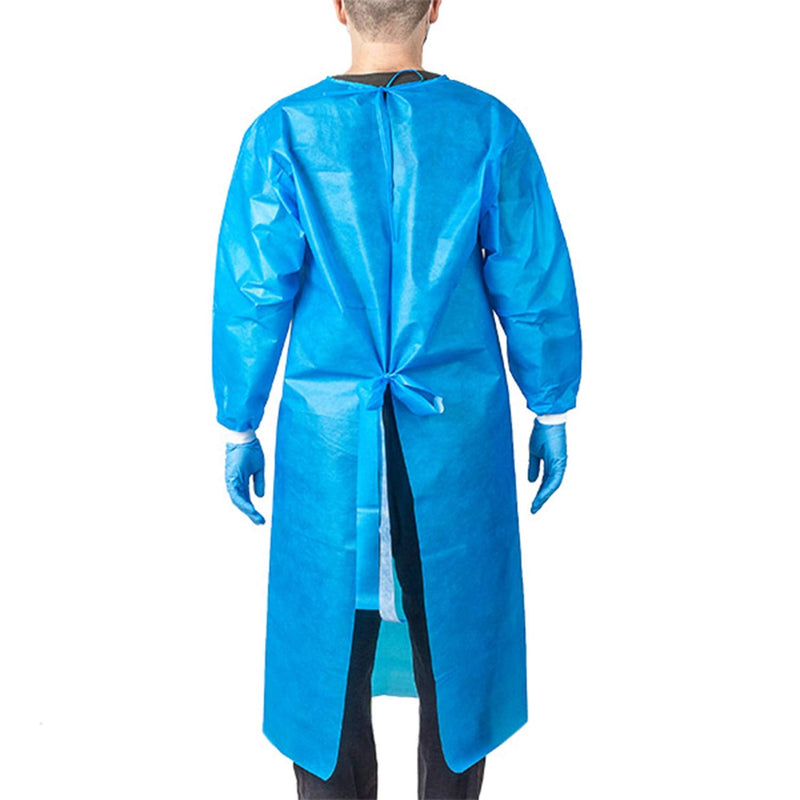 [Australia - AusPower] - Ever Ready First Aid Disposable Isolation Gown Level 2 with Cuff, Non-Surgical, Blue - 10 Count, Indiv, wrapped 