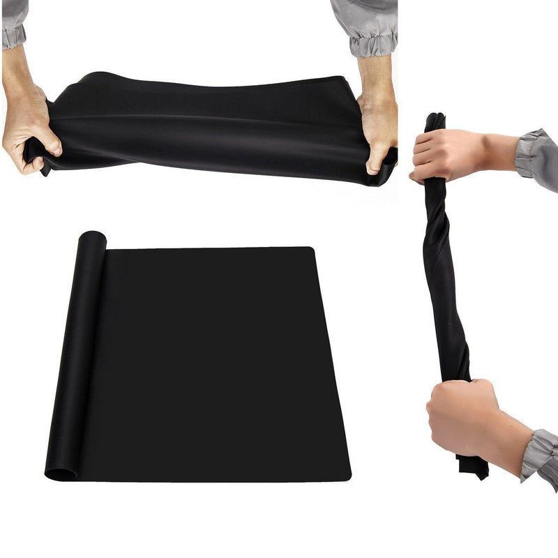 [Australia - AusPower] - 27.5 ''by 19.6 ''Oversize Silicone Placemat for Craft Flexible Multipurpose Huge Extra Large Size Non Slip Waterproof Baking Mat Sheet Black 1 PCS 